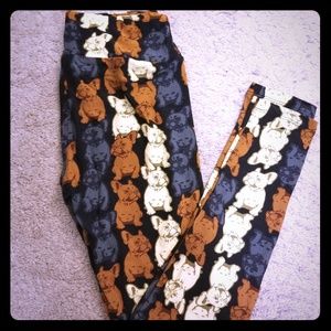 New, Never WornLularoe French Bulldog OS Leggings